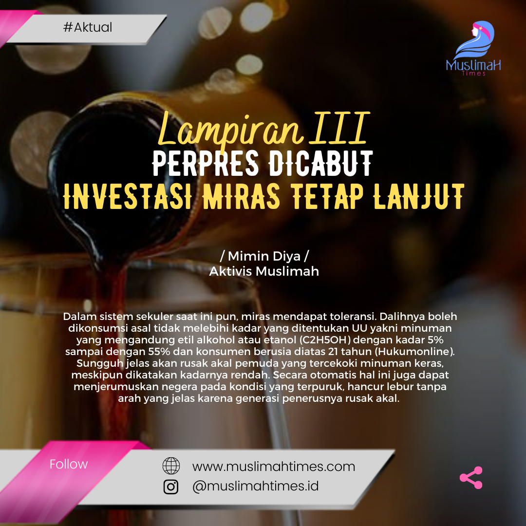 Lampiran Iii Perpres Dicabut Investasi Miras Tetap Lanjut Muslimah